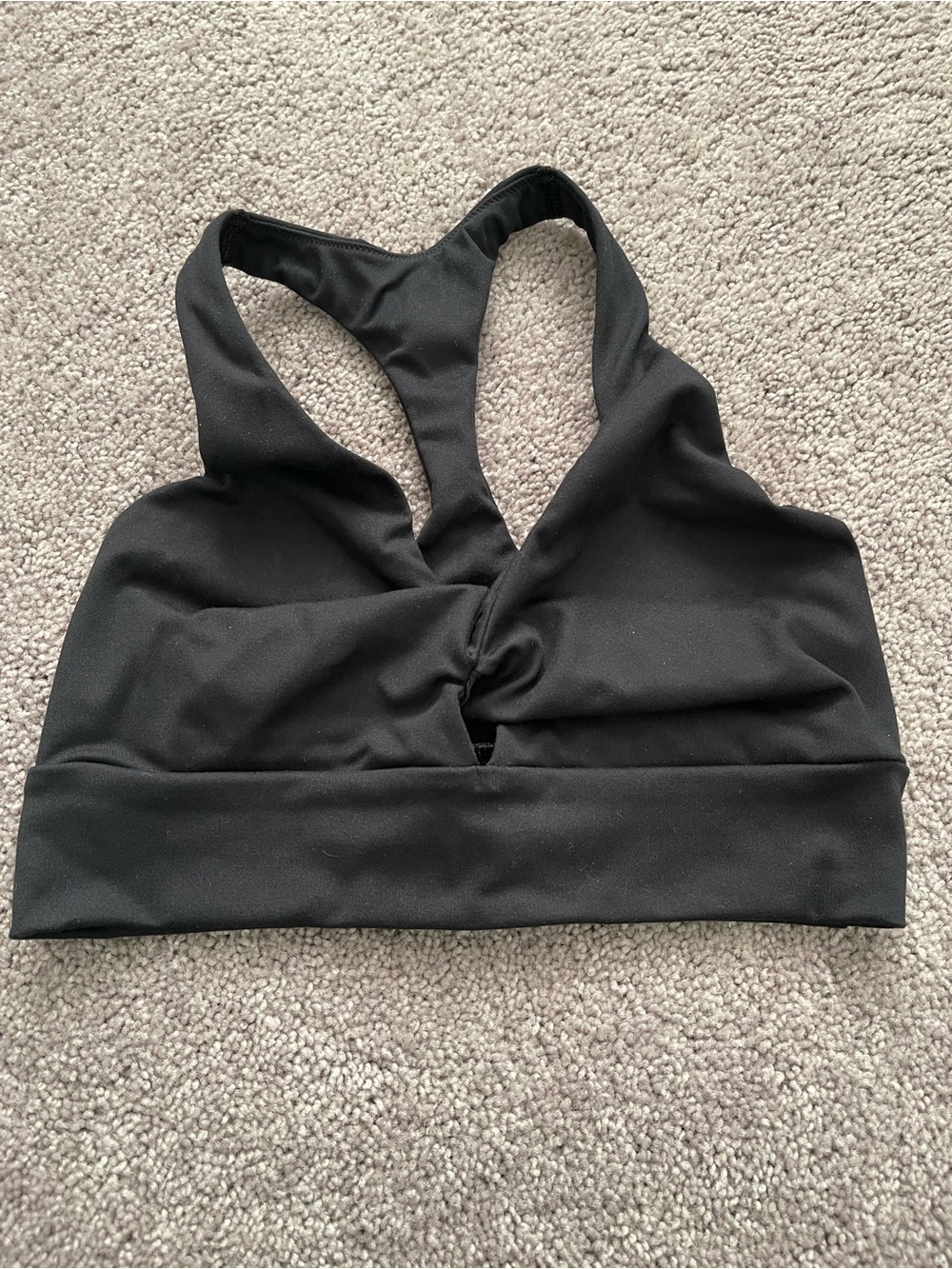 Black Twist-Front Racerback sports bra Top